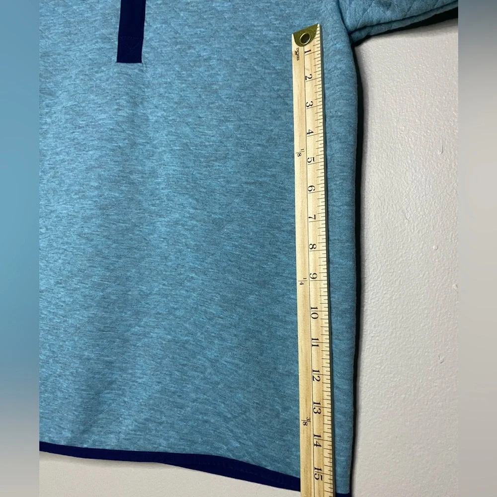 Vineyard Vines girls size XL quilted light blue navy trim pullover - Picture 7 of 8